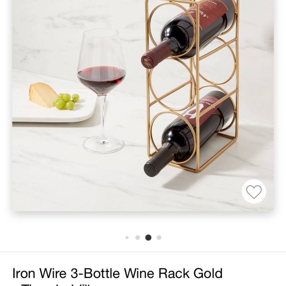 Brand new in box 3 bottle gold wine rack